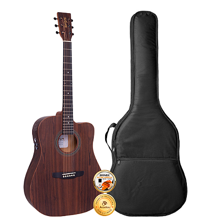 Kit Violão Elétrico Rozini Presença Brasil Rx315 Folk Capa