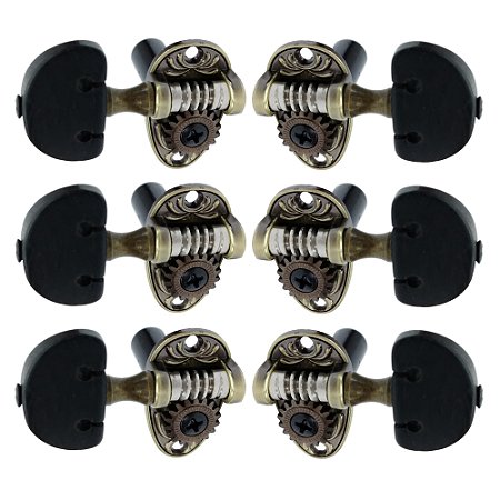 Tarraxa Violão Nylon Rozini Ouro Velho Pino Grosso 18 Dentes