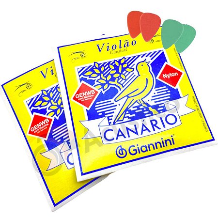2 Jogo De Corda Violão Giannini Canário - Náilon C/ Bolinha