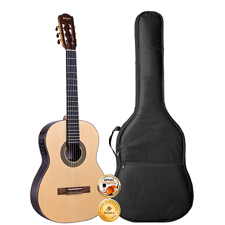 Kit Violão Profissional Elétrico Nylon Rozini Rx213 Com Capa