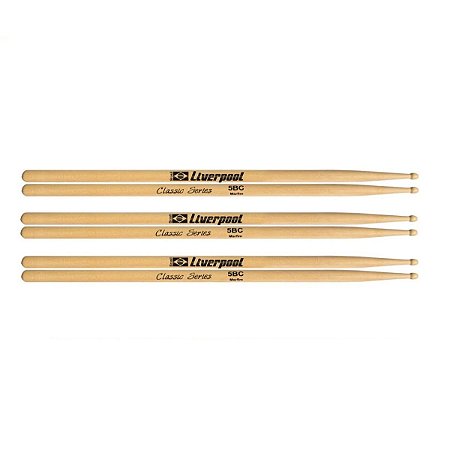 Kit Baquetas de Bateria Liverpool Classic 5bc Marfim 3 par