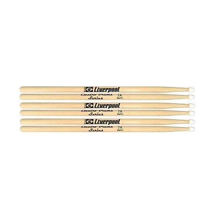 Kit Baquetas de Bateria Liverpool Electro Drums 7A 3 par