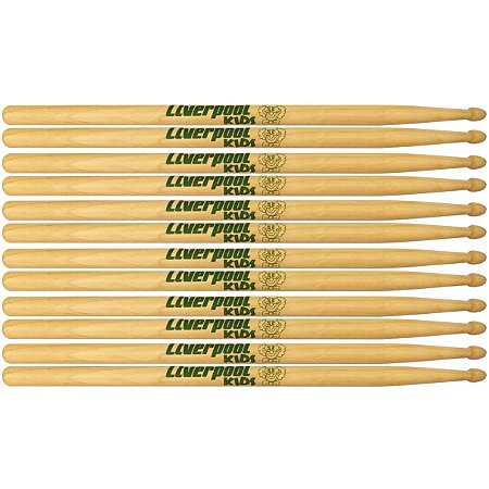 Baqueta De Bateria Liverpool Kids Natural 6 Pares