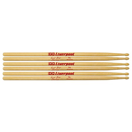 Baqueta De Bateria Liverpool Eco Bio 7A Abiurana 3 Pares