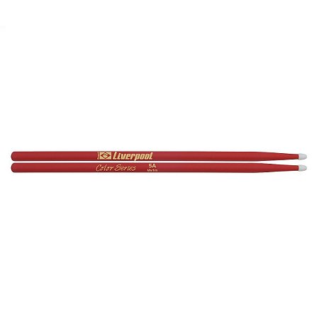 Baqueta de Bateria Liverpool Color Vermelha 5a Marfim Nylon