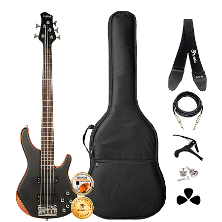 Kit Baixo 5 Cordas Tagima Millenium Top Ativo + Acessórios