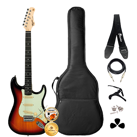 Kit Guitarra Stratocaster Tagima TG-500 Sunburst Completo