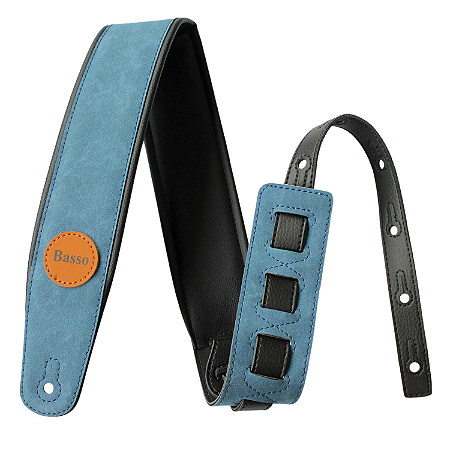Correia Basso Jeans Acolchoada Para Guitarra Violão Baixo