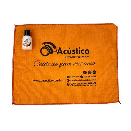 Kit de Limpeza Violão Guitarra Baixo Bateria Creme e Flanela