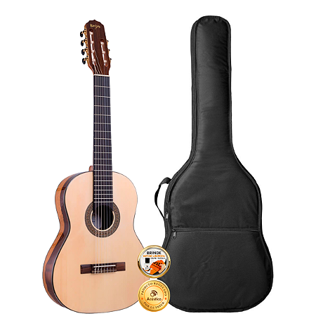 Kit Violão 7 Cordas Nylon Rozini Rx227 Acústico Com Capa