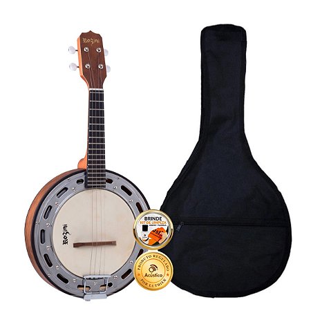 Banjo Rozini Elétrico 4 Cordas Estudante Imbuia Rj09 Capa