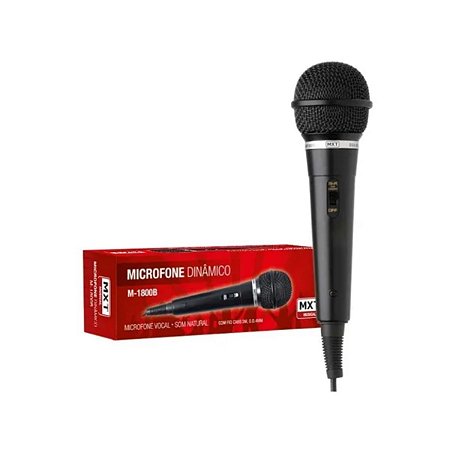 Microfone Karaoke com Fio Dinâmico Profissional Cabo 3m MXT