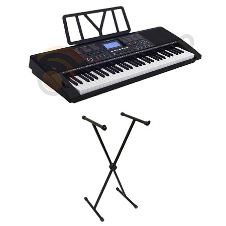 Teclado Musical 61 Teclas Sensitivas MIDI Com Suporte