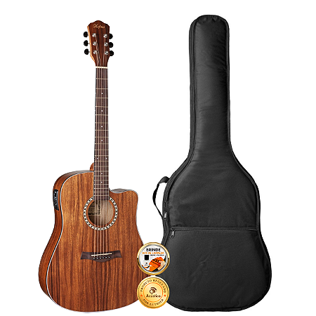Kit Violão Elétrico Hofma Aço Folk Cutaway Fosco HMF280 Capa