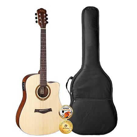 Kit Violão Elétrico Hofma Aço Folk Cutaway Fosco HMF290 Capa