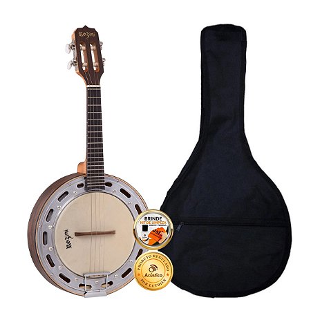 Kit Banjo Rozini Elétrico 4 Cordas Studio Caixa Baixa Capa