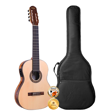 Kit Violão 7 Cordas Profissional Ativo Rozini Rx227 Com Capa