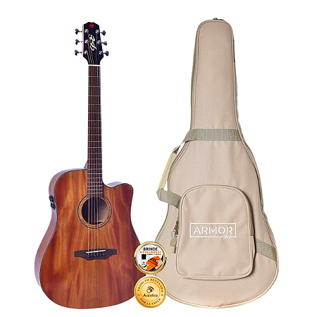 Violão Seizi Sup Folk Kaiju Mirai Cutaway Mahogany Santin