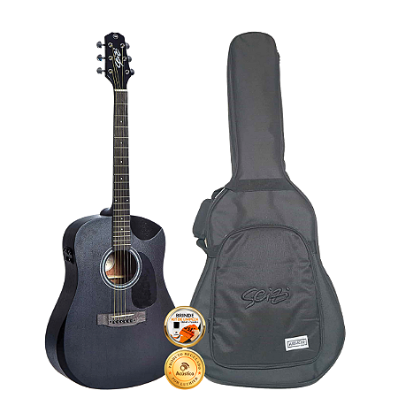 Violão Seizi Neo Akira Half Mirai Bluetooth Open Pore Black