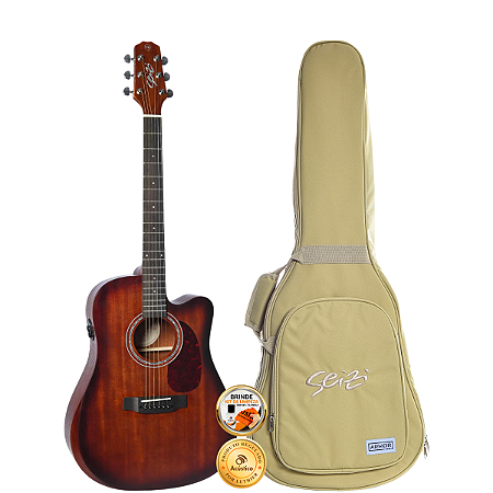 Violão Seizi Neo Tokyo Kaizen Mahogany Burst Folk Aço Com Bag