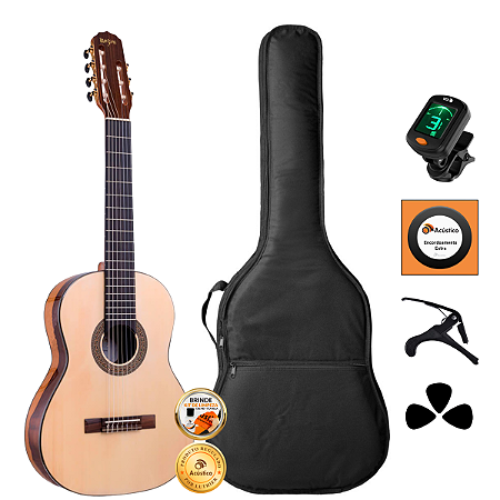 Kit Violão 7 Cordas Nylon Rozini Rx227 Acústico Completo