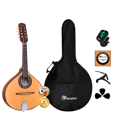 Kit Bandolim Rozini Acústico Estudante 8 Cordas RB21 Completo