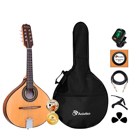 Kit Bandolim Rozini Elétrico Estudante 8 Cordas RB21 Completo