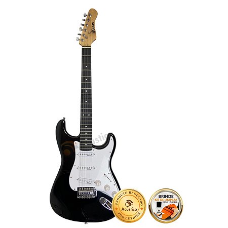 Guitarra Elétrica Stratocaster Winner Wgs Preta Single Coil
