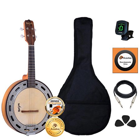 Kit Banjo Rozini Estudante Equalizador Caixa Larga Completo