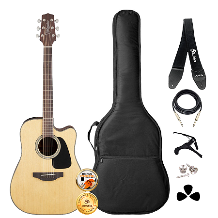 Kit Violão Profissional Takamine GD12CE Elétrico Folk Completo