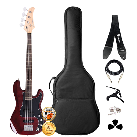 Kit Contrabaixo Strinberg Precision PBS40 Wine Red Completo