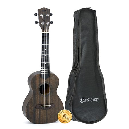 Ukulele Concert Strinberg Elétrico UK06C Tobacco Fosco Bag