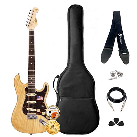 Kit Guitarra Stratocaster SX Swamp Ash Tortoise Completo