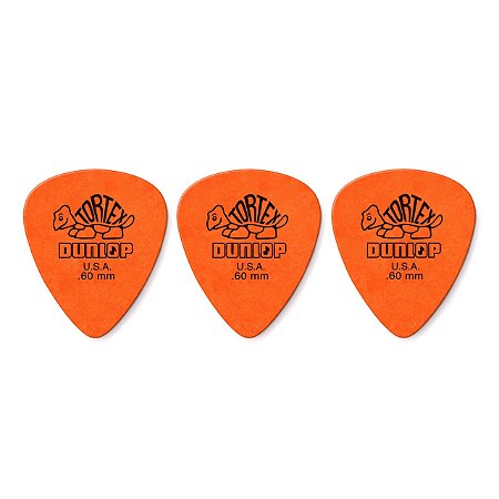 Palheta Dunlop Tortex Standard 0,60mm Laranja 3 Unidades