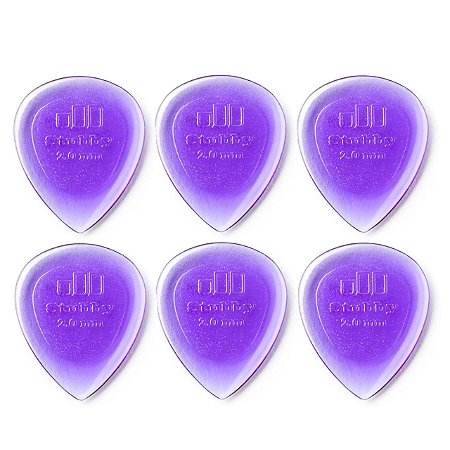 Palheta Dunlop Stubby Jazz 2,00mm Roxo 6 Unidades