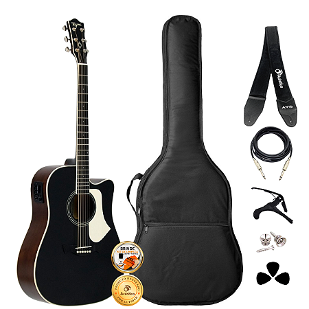 Kit Violão Elétrico Tagima Latin America Andes Folk Completo