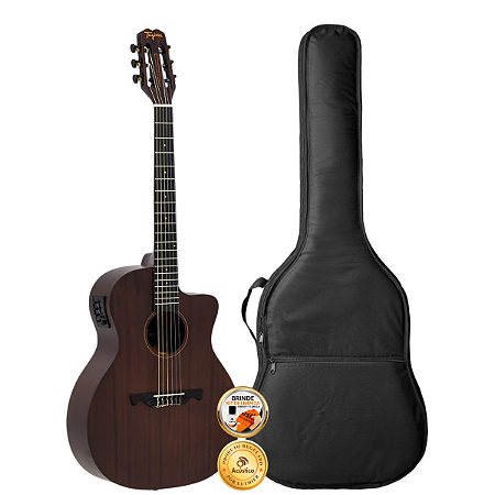 Kit Violão Nylon Elétrico Tagima Vegas Gran Reserva Capa