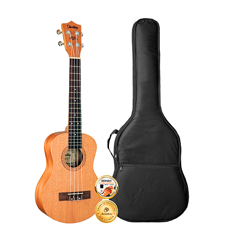 Kit Ukulele Tenor Elétrico Shelby Profissional Em Mogno Capa