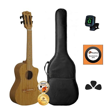 Kit Ukulele Tenor Tagima Profissional Acústico Bambu Completo