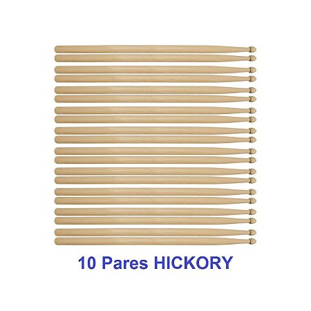 Baqueta De Bateria Liverpool Hickory 5A Sem Logo 10 Pares