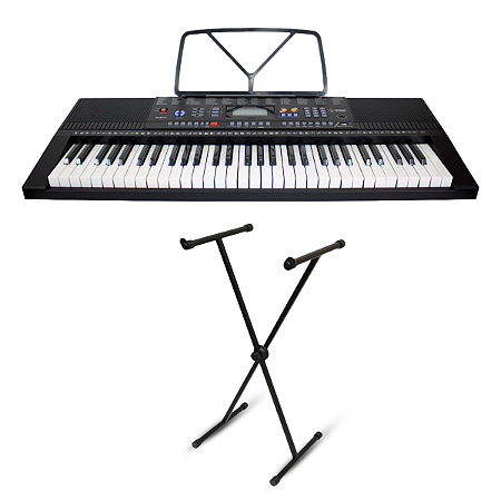 Kit Teclado Musical Iniciante 61 Teclas Com USB + Suporte
