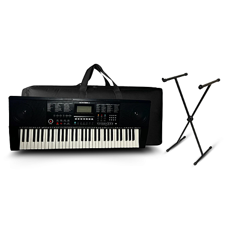 Teclado Musical Profissional 61 Teclas USB Bag E Suporte