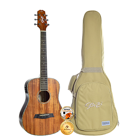 Violão Profissional Seizi Baby Tokyo Abalone Koa Ativo Bag