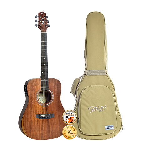 Violão Profissional Seizi Mini Neo Tokyo Koa Ativo Com Bag