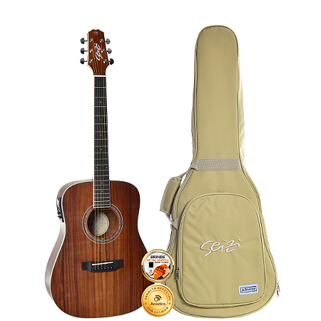 Violão Seizi Mini Tokyo Koa Ativo Folk Em Aço Com Bag