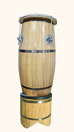 Atabaque De 80 Cm Afinação Em Presilha Aro De Metal Suporte