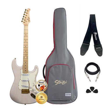 Kit Guitarra Seizi Vintage Shinobi SSS White Blonde Completo
