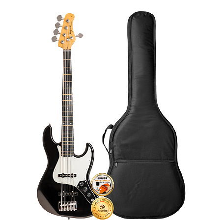 Kit Contrabaixo 5 Cordas Tagima Jazz Bass TW-73 Black Capa