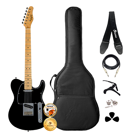 Kit Guitarra Telecaster Tagima Classic T-550 Black Completo