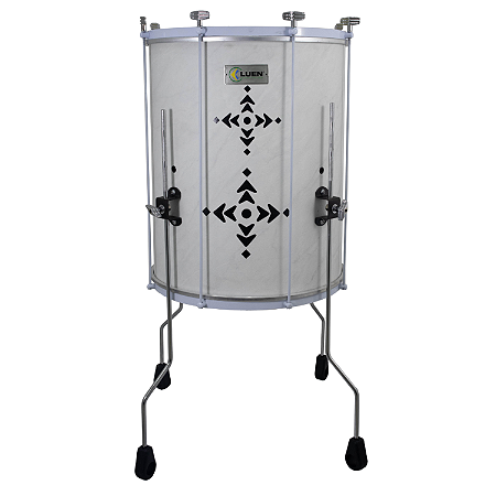 Surdo Profissional 18"x60 Luen Guetto Branco Pele Animal